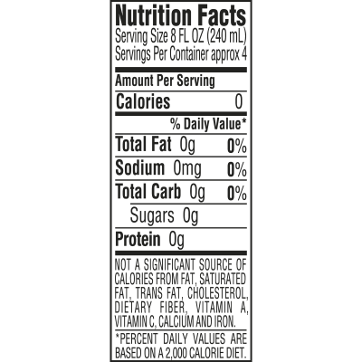 Ozarka Spring Water 8oz bottle 12 pack nutrition facts