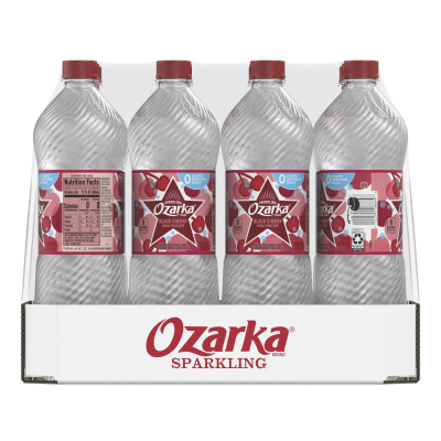 Ozarka Sparkling Water Black Cherry Product details 1L 12 pack front view