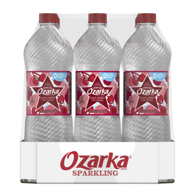 Ozarka Sparkling Water Black Cherry Product details 1L 12 pack right view