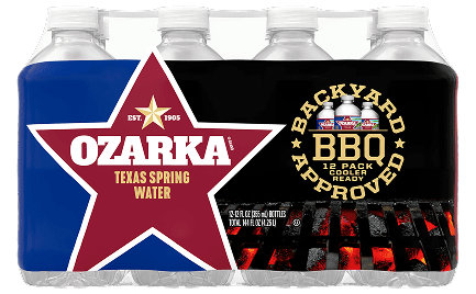 Ozarka spring water with BBQ
