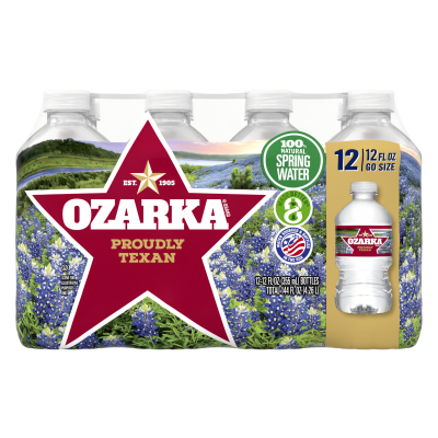 Ozarka Spring water product detail 12oz 12 pack front view