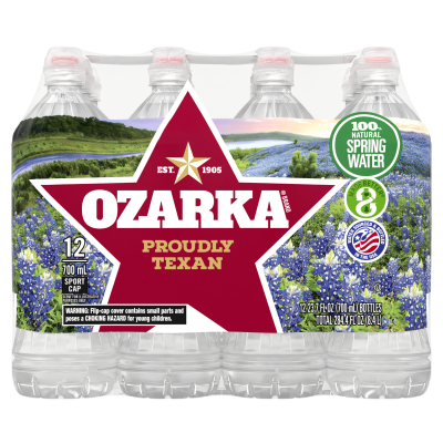 Ozarka Spring water product detail 700ml 12pack front view
