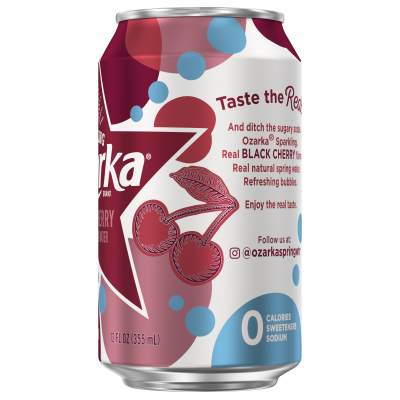 Ozarka Sparkling Water Black Cherry Product details 12oz can single right view