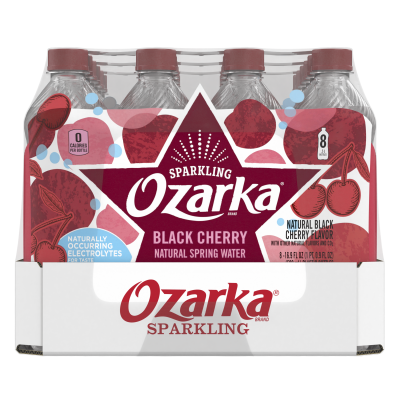 Ozarka Sparkling Water Black Cherry Product details 500mL 24 pack right view