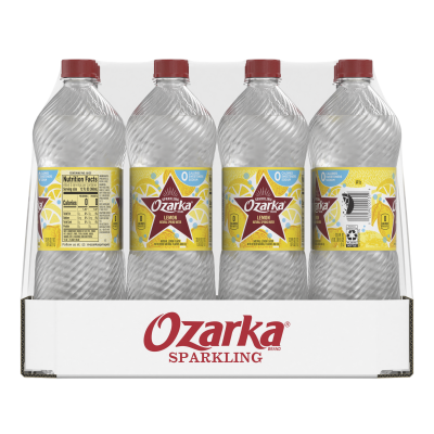 Ozarka Sparkling Water Lively Lemon Product details 1L  12 pack front view