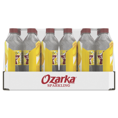 Ozarka Sparkling Water Lively Lemon Product details 500mL 24 pack front view
