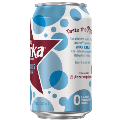 Ozarka Sparkling Water Simply Bubbles Product details 12oz single right view