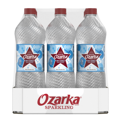 Ozarka Sparkling Water Simply Bubbles Product details 1L 12 pack right view