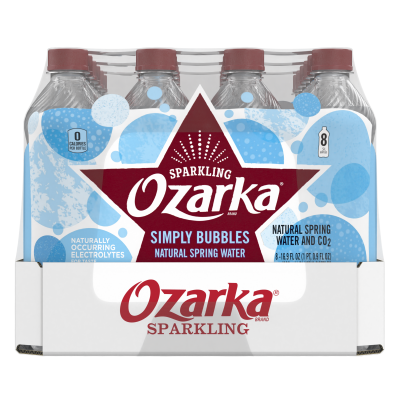 Ozarka Sparkling Water Simply Bubbles Product details 500mL 24 pack right view