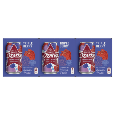 Ozarka Sparkling Water Triple Berry Product details 12oz 24 pack front view