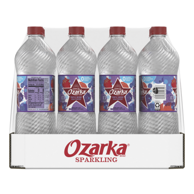 Ozarka Sparkling Water Triple Berry Product details 1L 12 pack front view