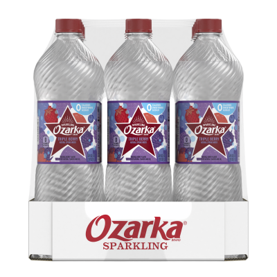 Ozarka Sparkling Water Triple Berry Product details 1L 12 pack right view