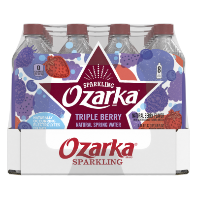 Ozarka Sparkling Water Triple Berry Product details 500mL 24 pack left view