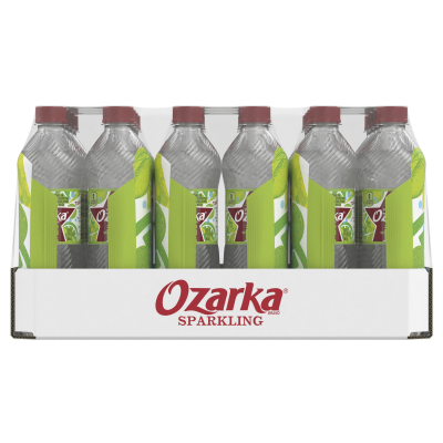 Ozarka Sparkling Water Zesty Lime Product details 500mL 24 pack front view