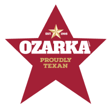 Ozarka spring water brand logo. Proudly Texan.