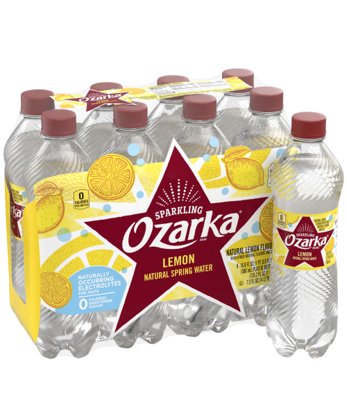 Ozarka Sparkling Water Lively Lemon Product details 500mL 8 pack